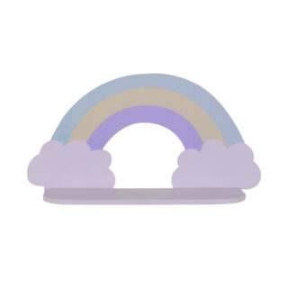 étagère murale en forme d'arc-en-ciel dans les tons violet