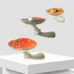 Etagère présentoir décoratif forme de champignon rouge