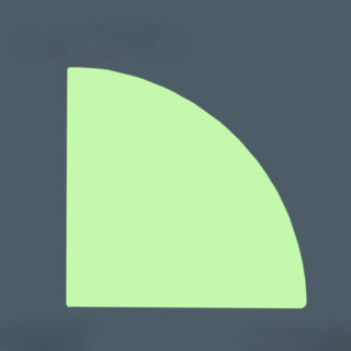 On voit une étagère d'angle verte sur fond gris