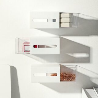 petites étagères murales à tiroirs, en plastique blanc