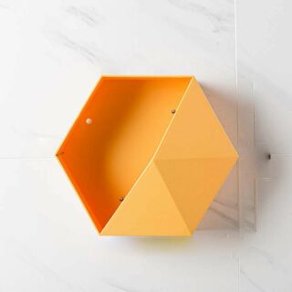 étagère orange hexagonale