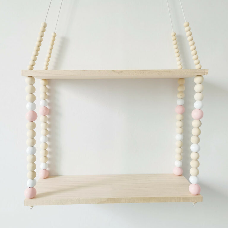 Étagère Murale Nordique En Perles De Bois Avec Pompons, Support De Rangement Décoratif à Suspendre, Corde, étagère à Balançoire, Présentoir