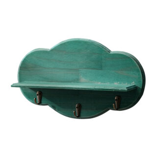 Étagère murale verte sur un fond blanc