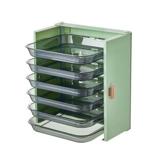 étagère mural verte avec 6 étages pour fruits et légumes