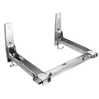 Étagère murale cuisine pliable pour micro-ondes sur fond blanc