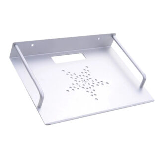 Étagère murale TV avec motif en forme d'étoile sur fond blanc