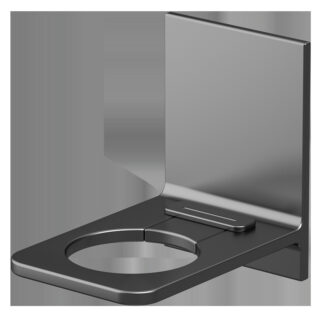 Étagère grise murale de douche pour flacon ajustable.