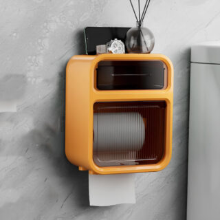 Étagère murale avec rangements pour toilettes