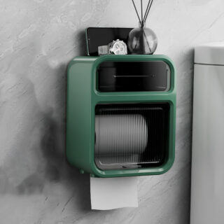 Étagère murale avec rangements pour toilettes